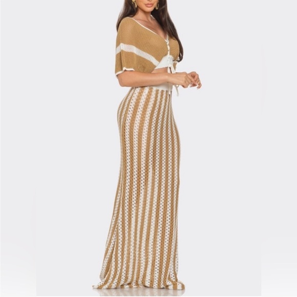 Tan and White Crochet Swim Coverup ☀️☀️☀️☀️☀️read ⬇️ - Picture 5 of 6